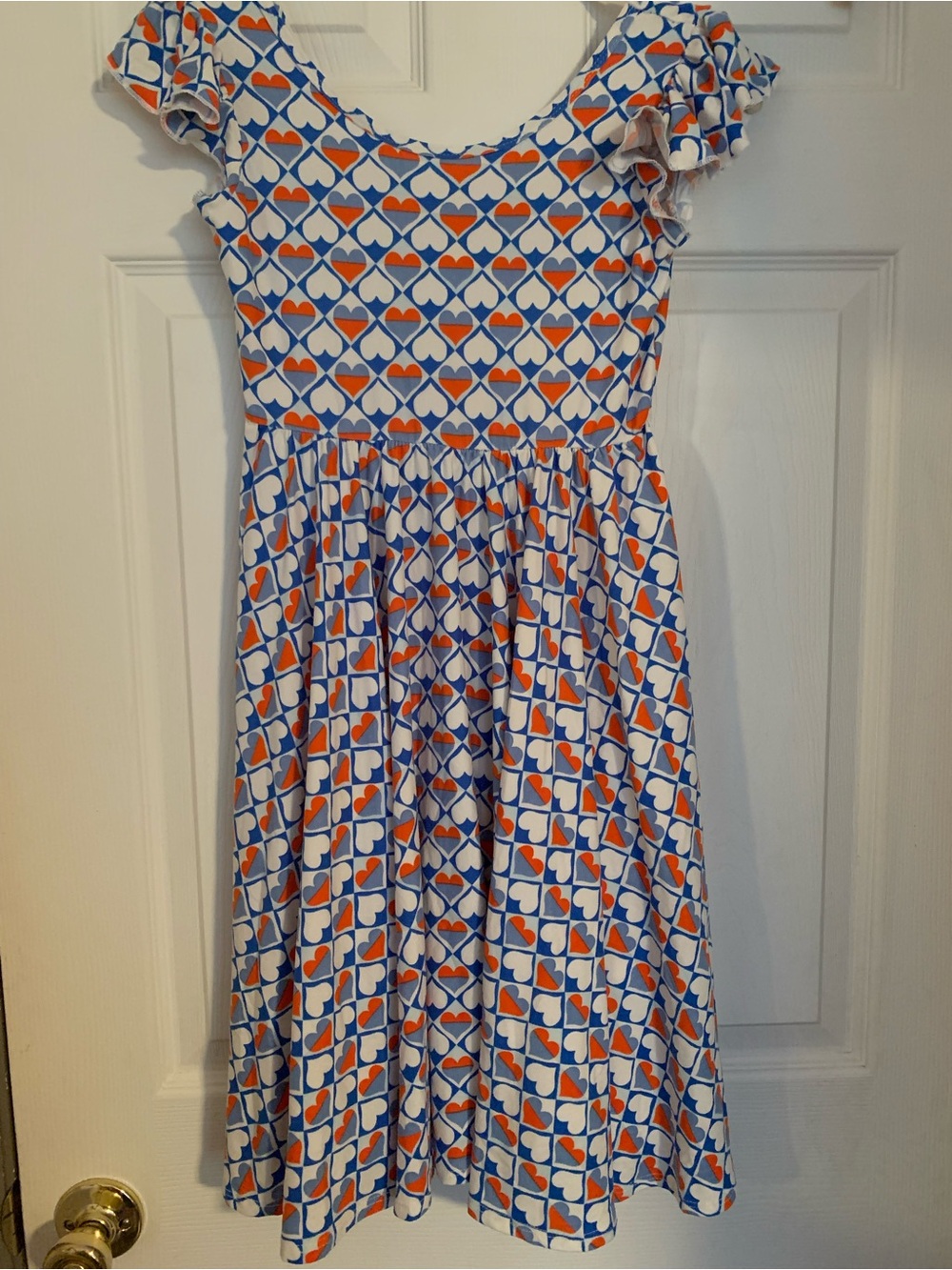 Dot Dot Smile Blue and Orange Heart-Print Casual Dress